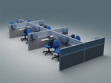 Office Cubicle Workstations Free 3d Model Max Open3dmodel