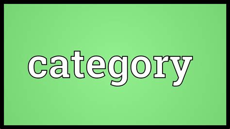 Category Meaning - YouTube