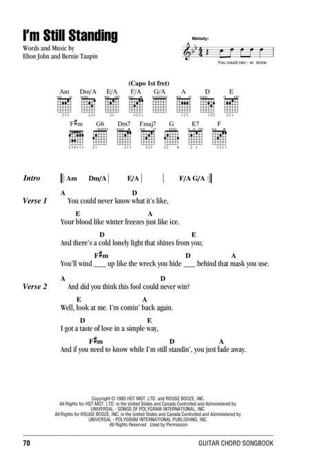 Im Still Standing Chords Sheet And Chords Collection