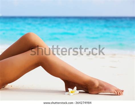 Womens Beautiful Sexy Legs On Beach Stock Photo Edit Now 364274984