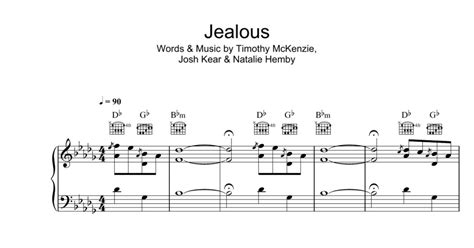 Jealous Piano Vocal And Guitar Chords Print Sheet Music Now