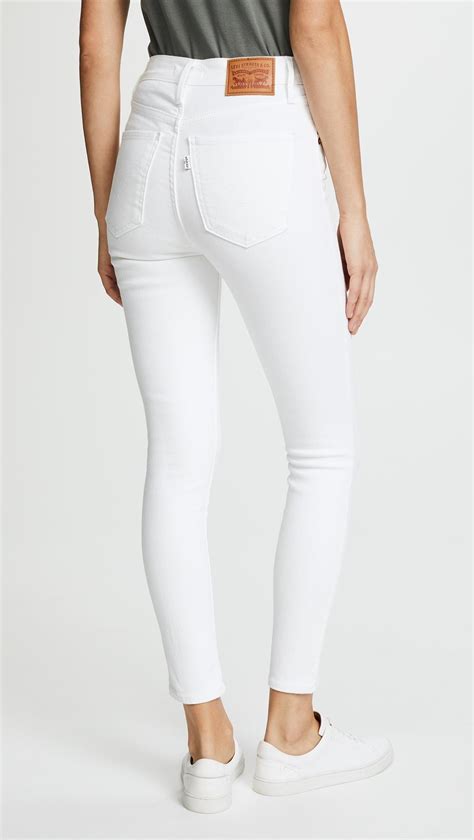 Levis Denim Mile High Ankle Super Skinny Jeans In White Lyst