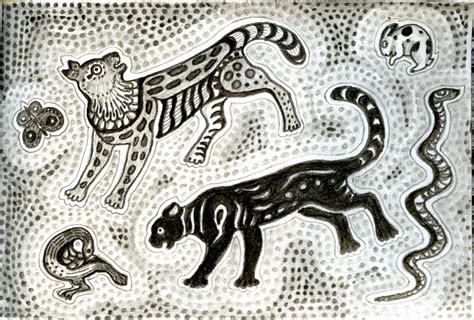 Art Of Janet Kozachek Aboriginal Cats Haves Lots Of Spots