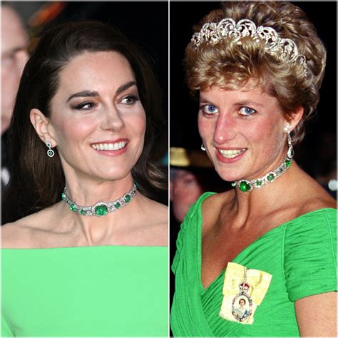 Kate Middleton Just Wore Princess Dianas Emerald Choker With A Very Similar Green Gown—see Pics