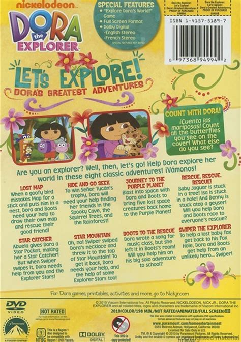 Dora The Explorer Lets Explore Doras Greatest Adventures Dvd