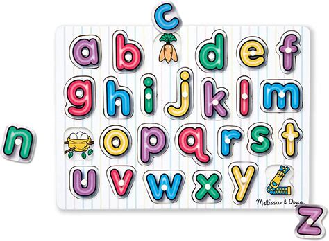 Melissa And Doug Wooden Alphabet Peg Puzzle Multicolour My Little
