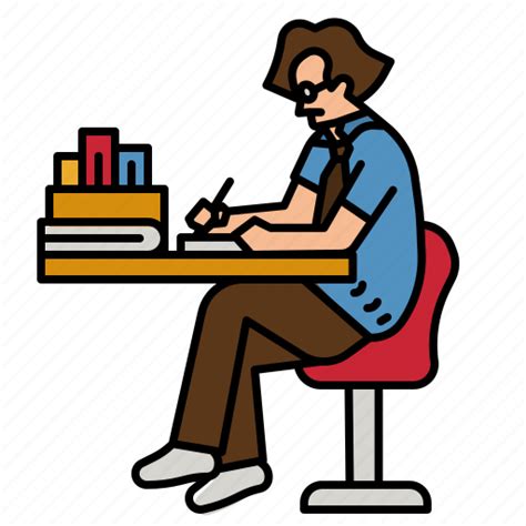 Writer Author Writing Work Working Icon Download On Iconfinder