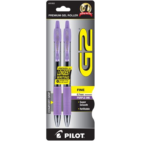 Pilot G2 Premium Gel Pens Fine Point Purple 2 Pack 20882656