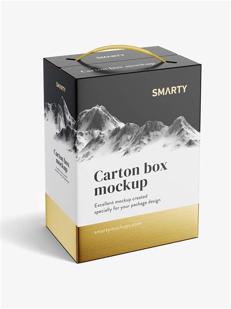 Download Wine / Juice carton box mockup - Smarty Mockups