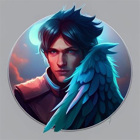 Blue Wolf Boy With Wings In The Night Ai Generated Artwork