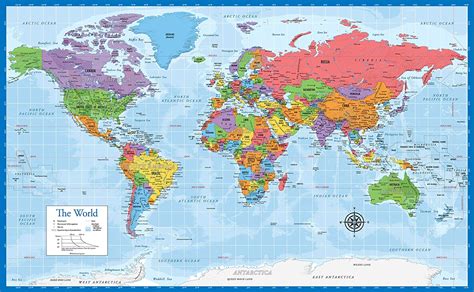 Laminated World Map 18 X 29 Wall Chart Map Of The