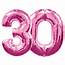 Pink Number 30 Balloons