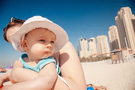 Mother Baby Boy Jbr Beach Stock Photos Free And Royalty Free Stock