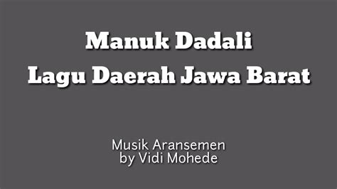 Manuk Dadali Lagu Daerah Jawa Barat Aransemen Lagu Daerah Youtube