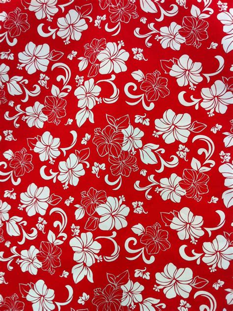 Items Similar To Red Hibiscus Hawaiian Print Fabric Polyestercotton 1 Yd On Etsy