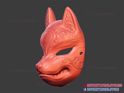 Japanese Fox Mask Demon Kitsune Cosplay Helmet 3d Model 3d Printable