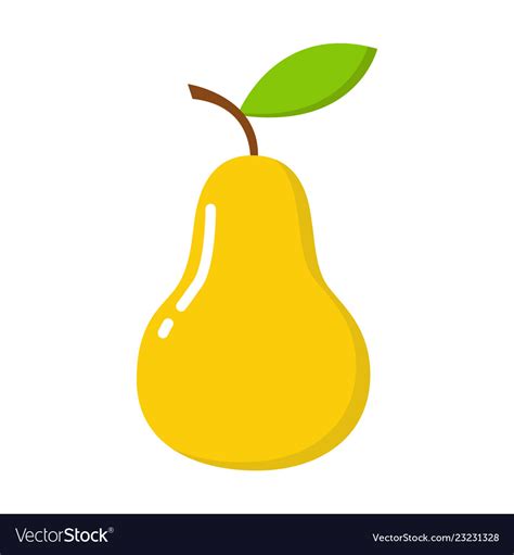 Yellow Pear Icon Cartoon Pear Icon Royalty Free Vector Image