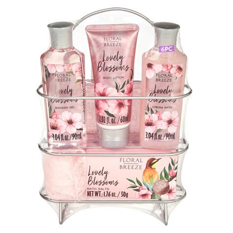 Floral Breeze 6 Piece Lovely Blossoms Bath And Body T Set With