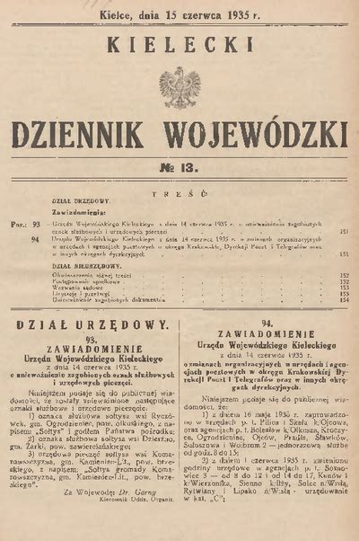 Kielecki Dziennik Wojewódzki 1935 Nr 13 Pdf Europeana