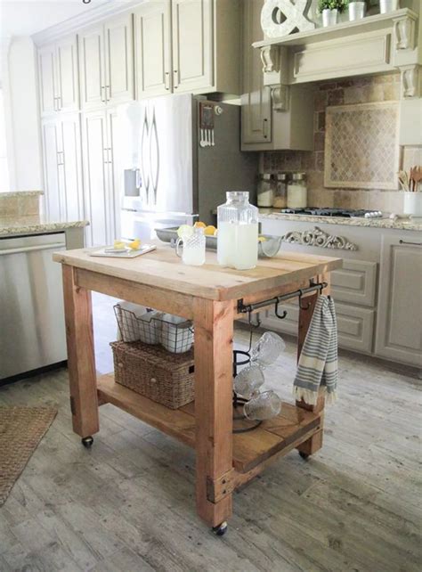 One way to solve the problem of a small kitchen area is to substitute your island idea for a portable kitchen island or cart.kitchen carts and islands share many of the same convenience factors, they can both provide extra workspace and. 15 Small Kitchen Island Ideas | Mobile kitchen island ...