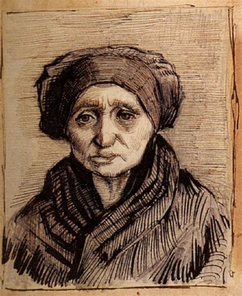 Vincent Van Gogh — Head Of A Woman By Vincent Van Gogh Medium Ink On