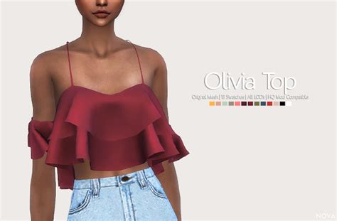 Sims 4 Ccs The Best Olivia Top By Novasims