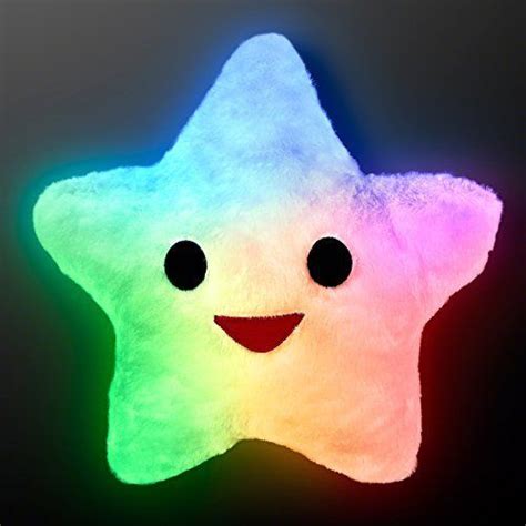 Inventor of the original save my face! Amico Smile Star Design Color Changing LED Light Toss Thrown Pillow White | Star pillows, Star ...