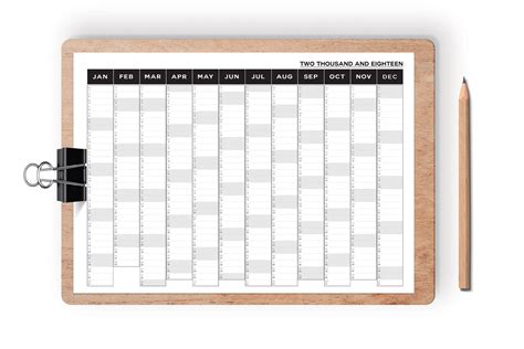 2018 Yearly Wall Planner 2018 Year Minimal Planner 70 X50 Cm