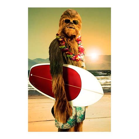 Poster Vinyle Adhésif Surf Chewbacca