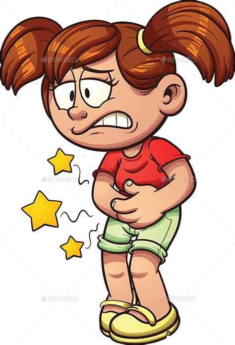 Girl with Stomachache by memoangeles | GraphicRiver