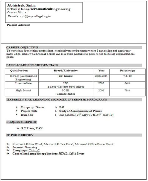 Fresher Resume Template Free Samples Examples Word Pdf Riset