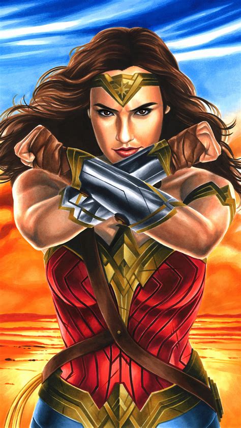 Dc's amazonian warrior princess takes 's picture title: 1080x1920 Wonder Woman Fanart 2017 Iphone 7,6s,6 Plus ...