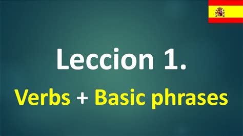 Learn Spanish Lesson 1 Youtube