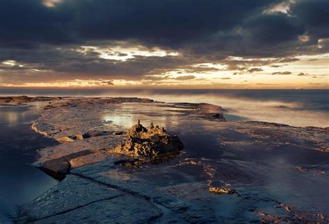 Wallpaper Sunlight Landscape Ship Sunset Sea Bay Rock Nature