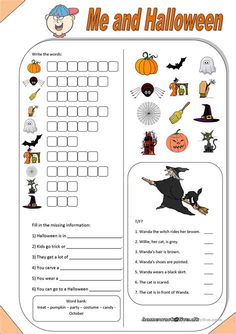 Halloween Grammar Worksheets