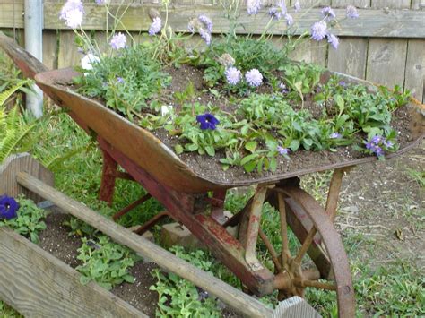 Old Wheelbarrow Rustic Garden Pinterest