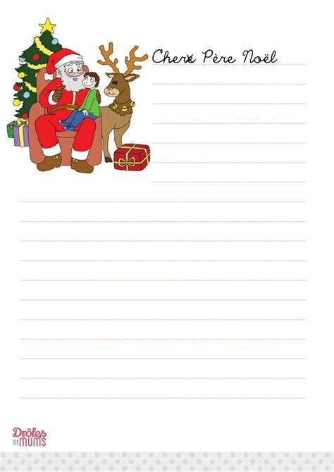 La Lettre Au Père Noël Imprimable Version Garçon Drôles De Mums