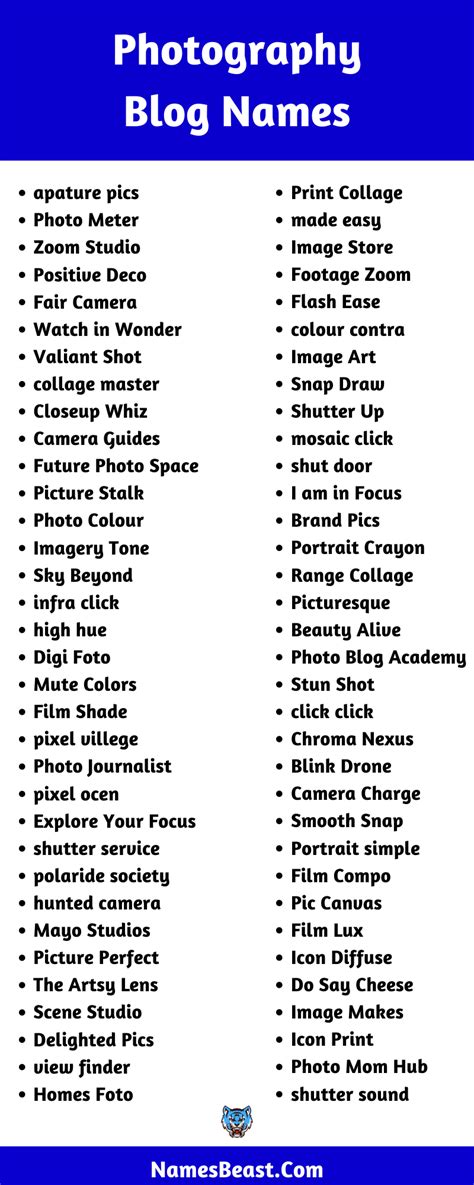 380 Photography Blog Names Ideas