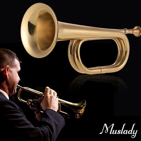 B Flat Bugle Call Trumpet Brass Cavalry Horn With Mouthpiece For School