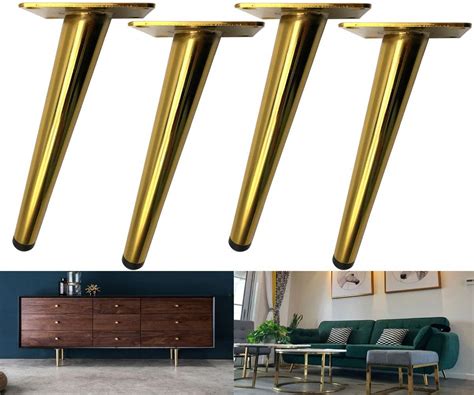 Buy Bikani Golden Sofa Legs Round Solid Metal Furniture Legs Sofa