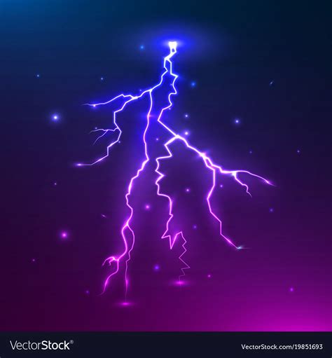 Colorful Lightning Thunder Storm Royalty Free Vector Image