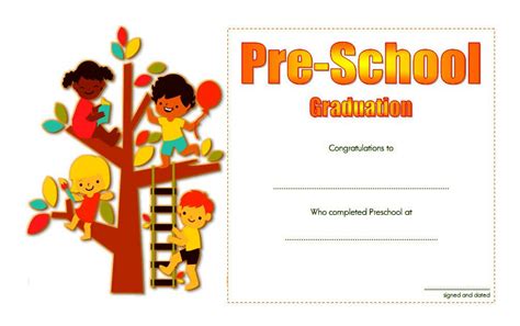 Preschool Graduation Certificate Free Printable 10 Designs