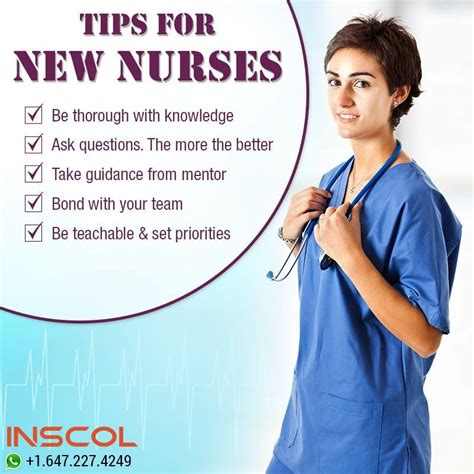 A Nurse Standing In Front Of A Sign That Says Tips For New Nurses