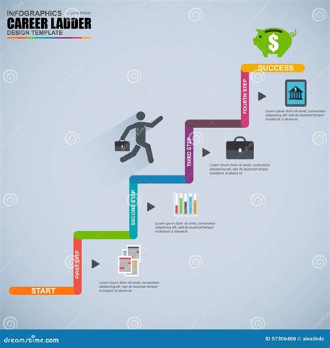 Infographics Business Career Ladder Vector Design Template