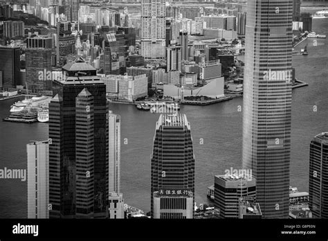 Hong Kong Skyline Aerial View From The Peak Stock Photo Alamy
