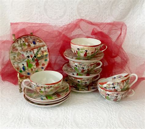 Damp air from steamy baths and showers eggshell: Satsuma tableware tea sets Oriental teacups and saucers ...
