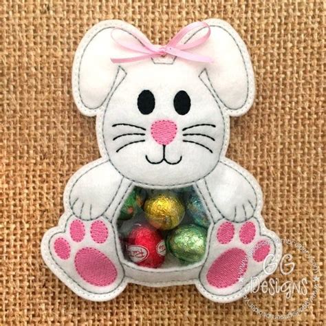 Bunny Peekaboo Treat Bag In The Hoop Machine Embroidery Design Etsy
