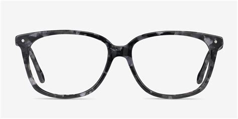 escape rectangle marbled gray full rim eyeglasses eyebuydirect