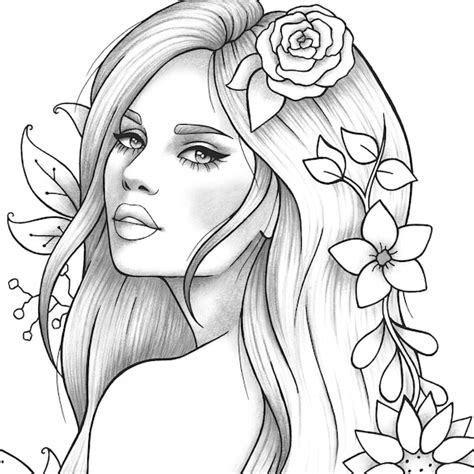 Girl Outline Coloring Page