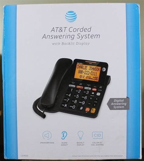 Atandt Cd4930 Corded Phone With Digital Answering System And Caller Id